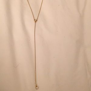 Gold lariat necklace